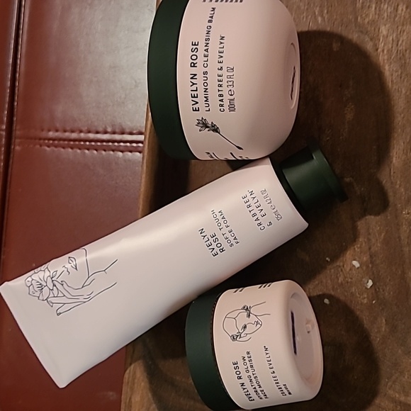 Crabtree & Evelyn Other - Crabtree&Evelyn/Evelyn Rose Trio Cleansing Balm, Face Foam & Moisturizer